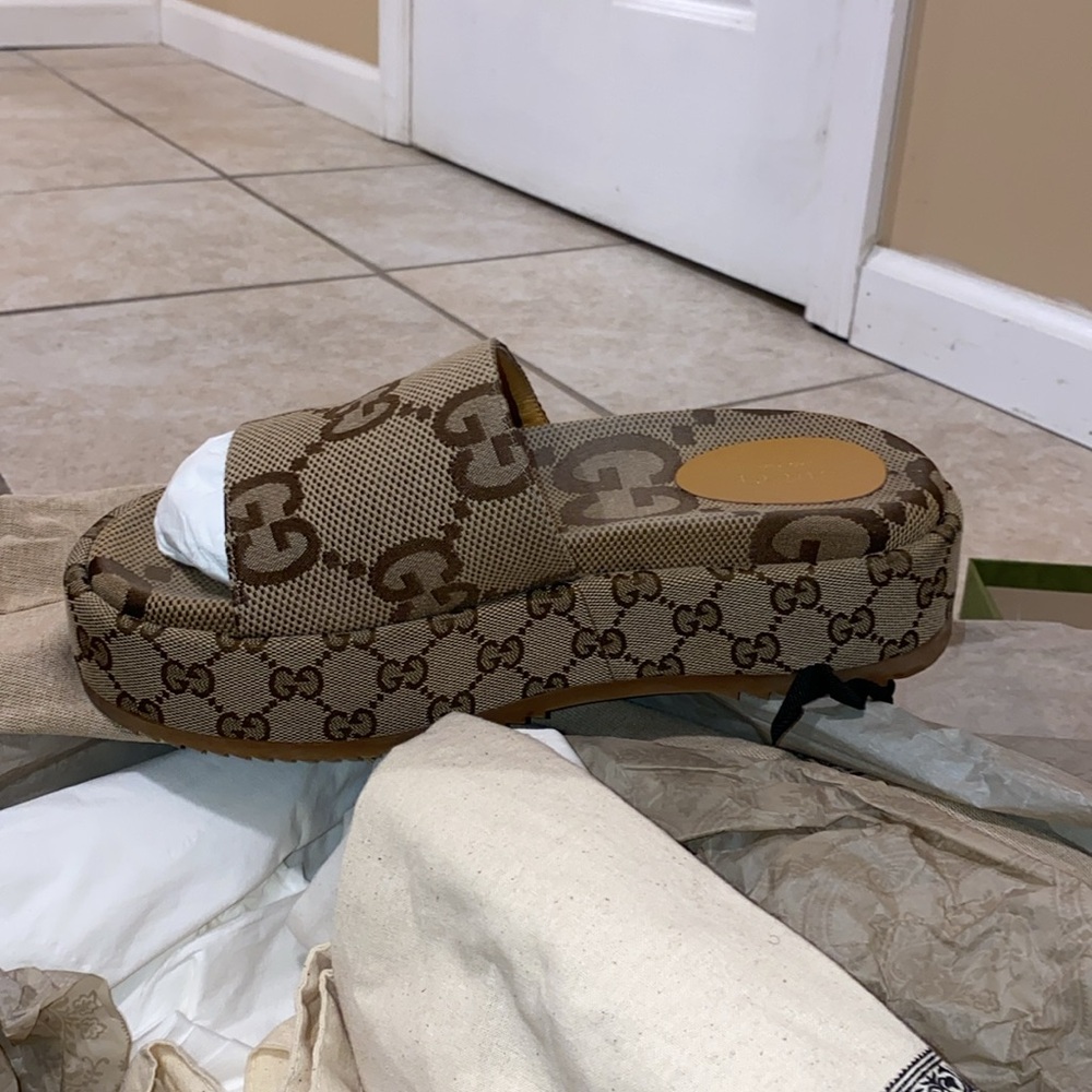 Gucci Women Platform Slide Sandals